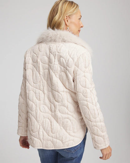 Chico's Value | Quilted Faux Fur Collar Jacket