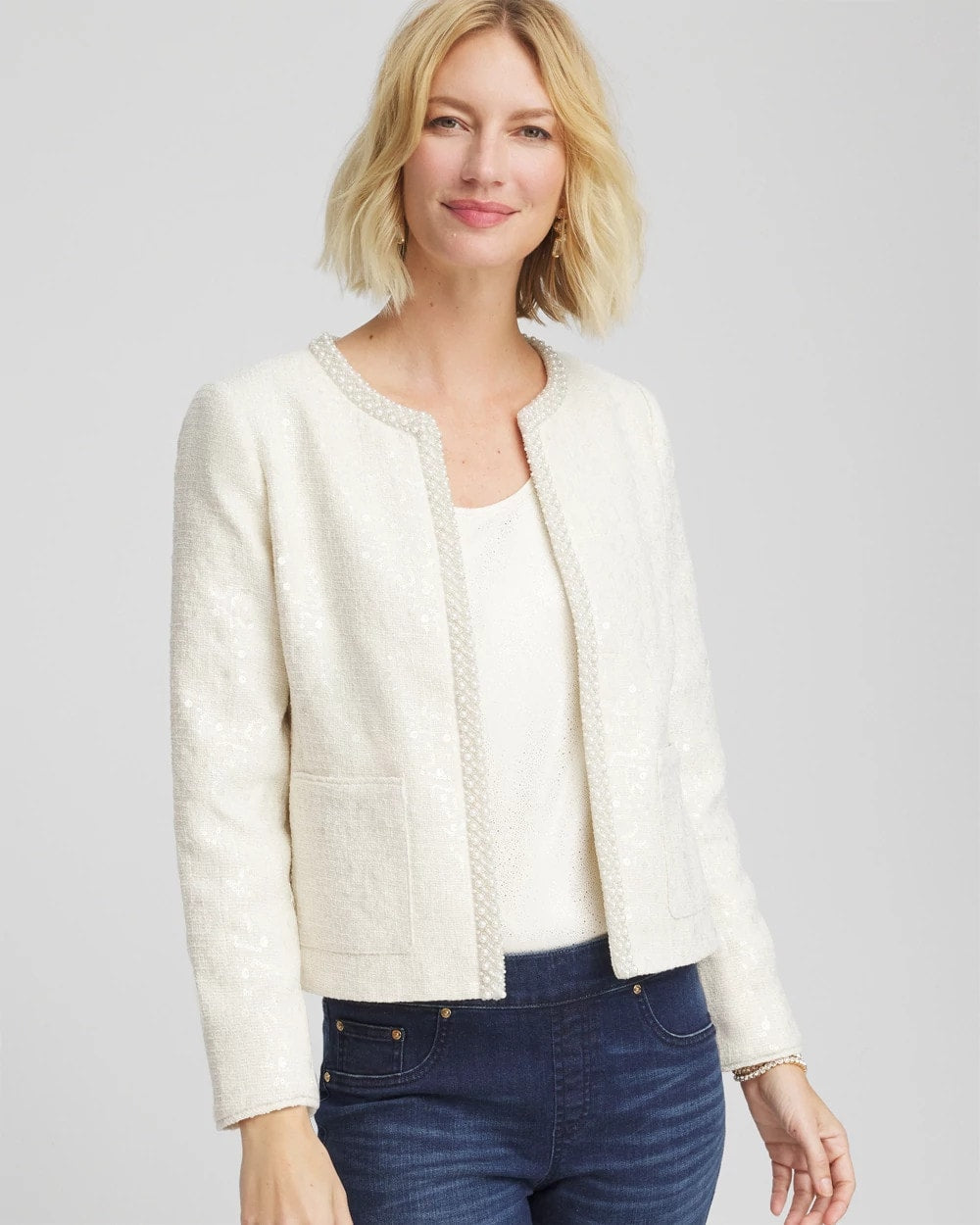 Chico's Featured | Pearl Trim Tweed Jacket