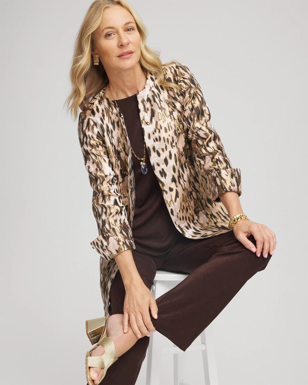 Chico's Premium | Travelers™ Collection Animal Jacquard Jacket