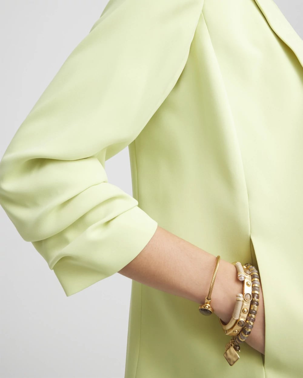 Chico's Best Price | Notched-Lapel Ruched Sleeve Blazer