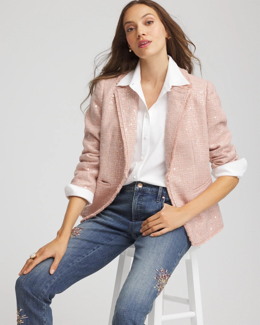 Chico's Signature | Party Tweed Sequins Blazer