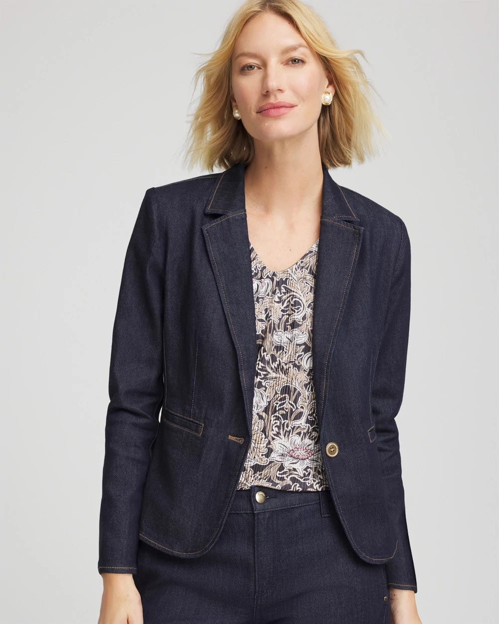 Chico's Smart Buy | Denim Peplum Blazer