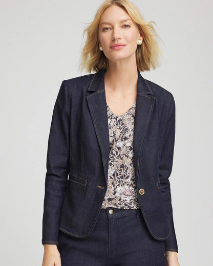 Chico's Smart Buy | Denim Peplum Blazer