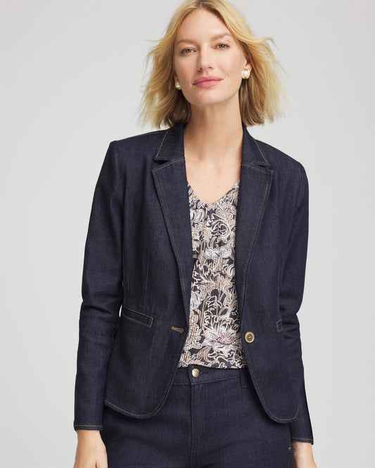 Chico's Smart Buy | Denim Peplum Blazer