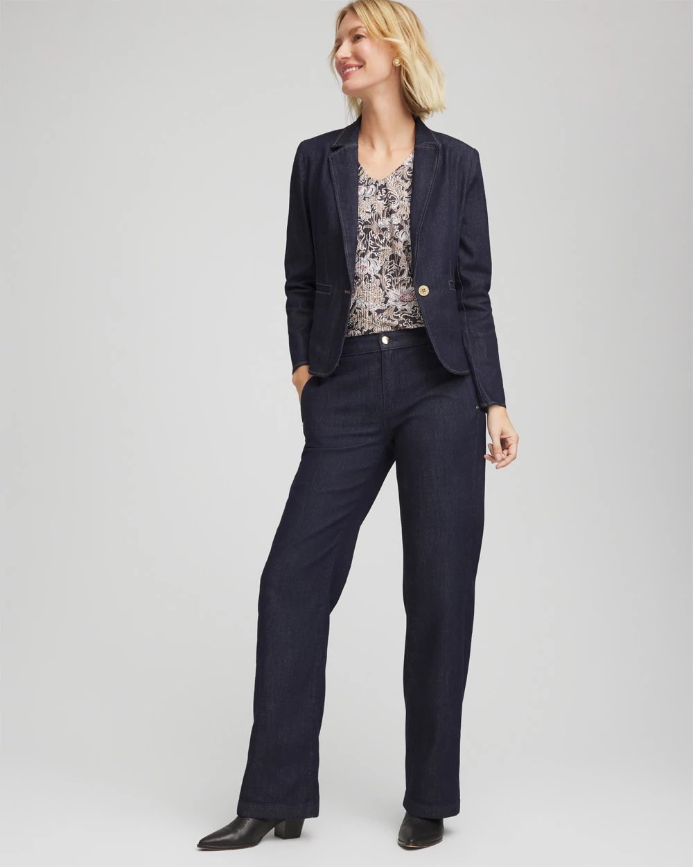 Chico's Smart Buy | Denim Peplum Blazer