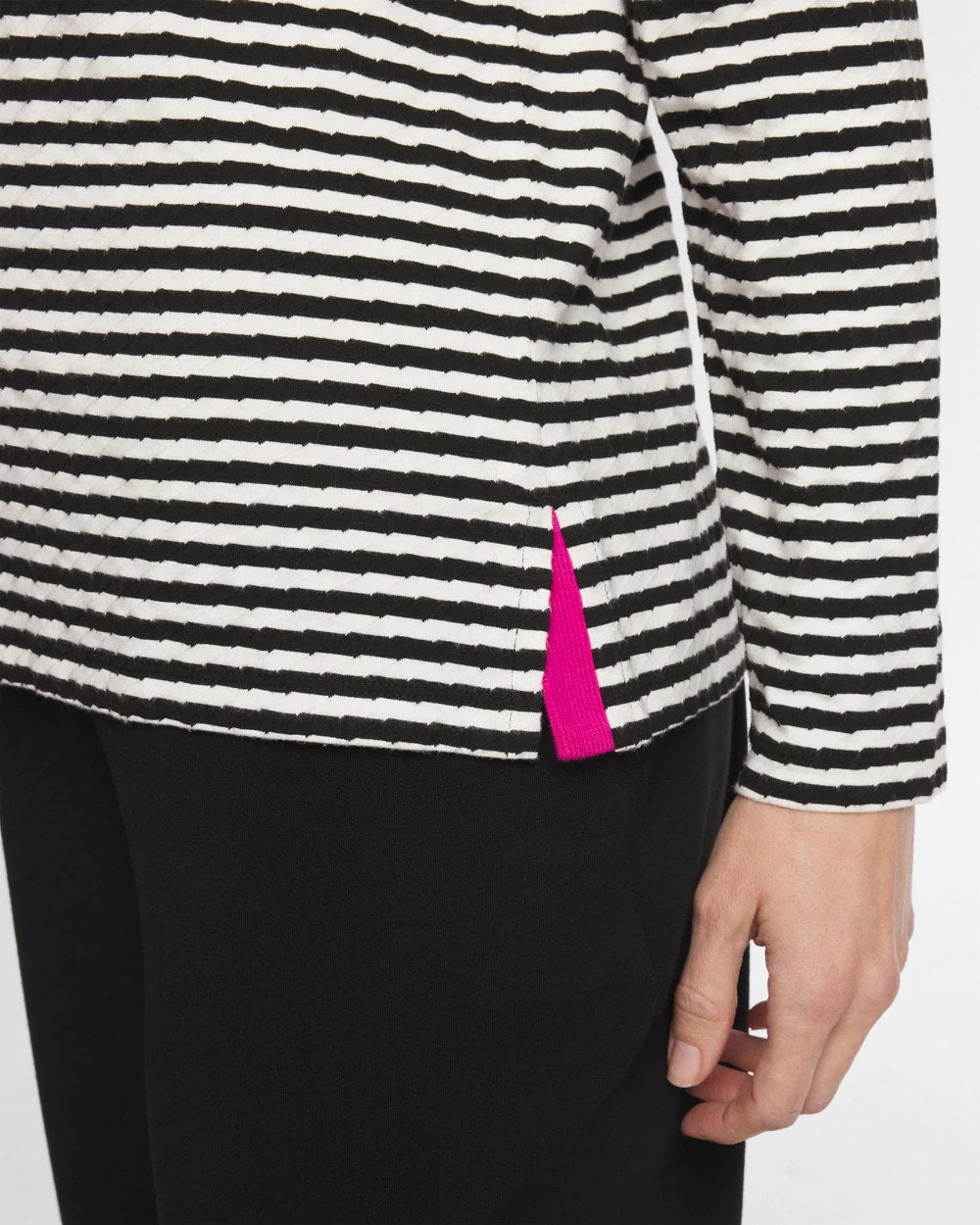 Chico's New | Zenergy® Striped Jacquard Contrast Pullover Top
