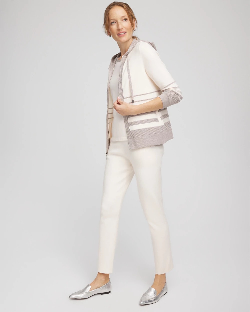 Chico's Best Price | Zenergy® Luxe Metallic Striped Sweater