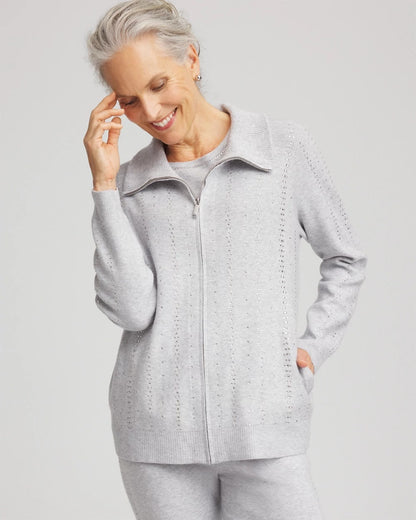 Chico's Latest | Zenergy® Luxe Diamante Zip Cardigan