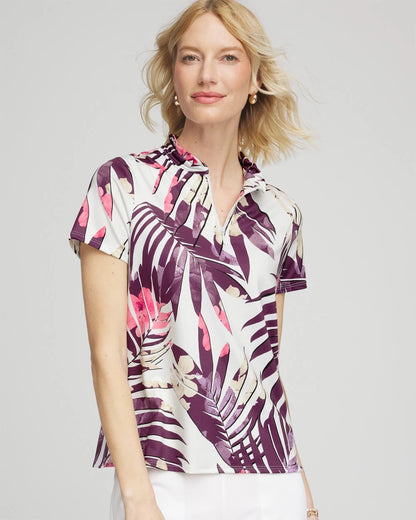 Chico's New | Zenergy® UPF Ruffle-Neck Polo