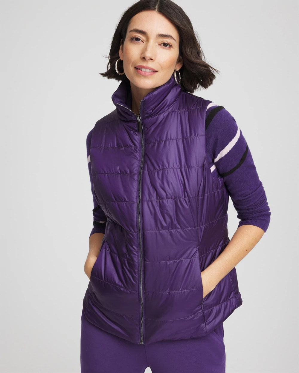 Chico's New | Zenergy® Reversible Velvet Puffer Vest