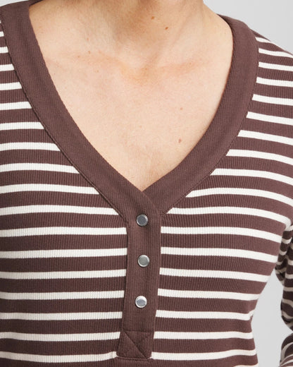 Chico's Essential | Zenergy® Ribbed Striped Henley Tee