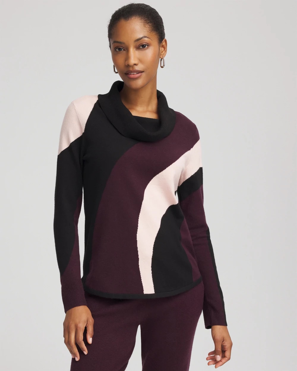 Chico's Premium | Zenergy® Luxe Intarsia Cowlneck Top