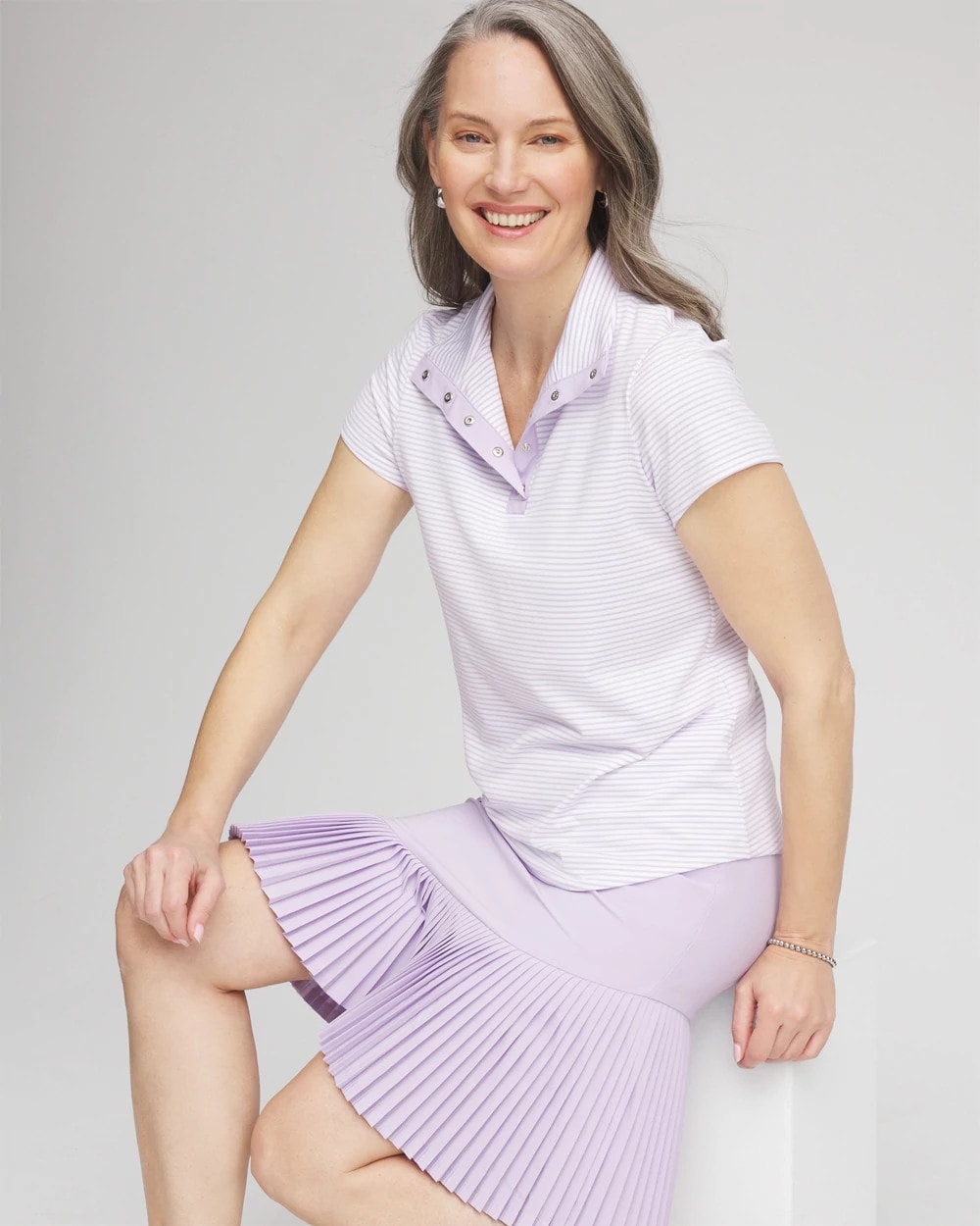 Chico's Value | Zenergy® Striped UPF Short-Sleeve Top