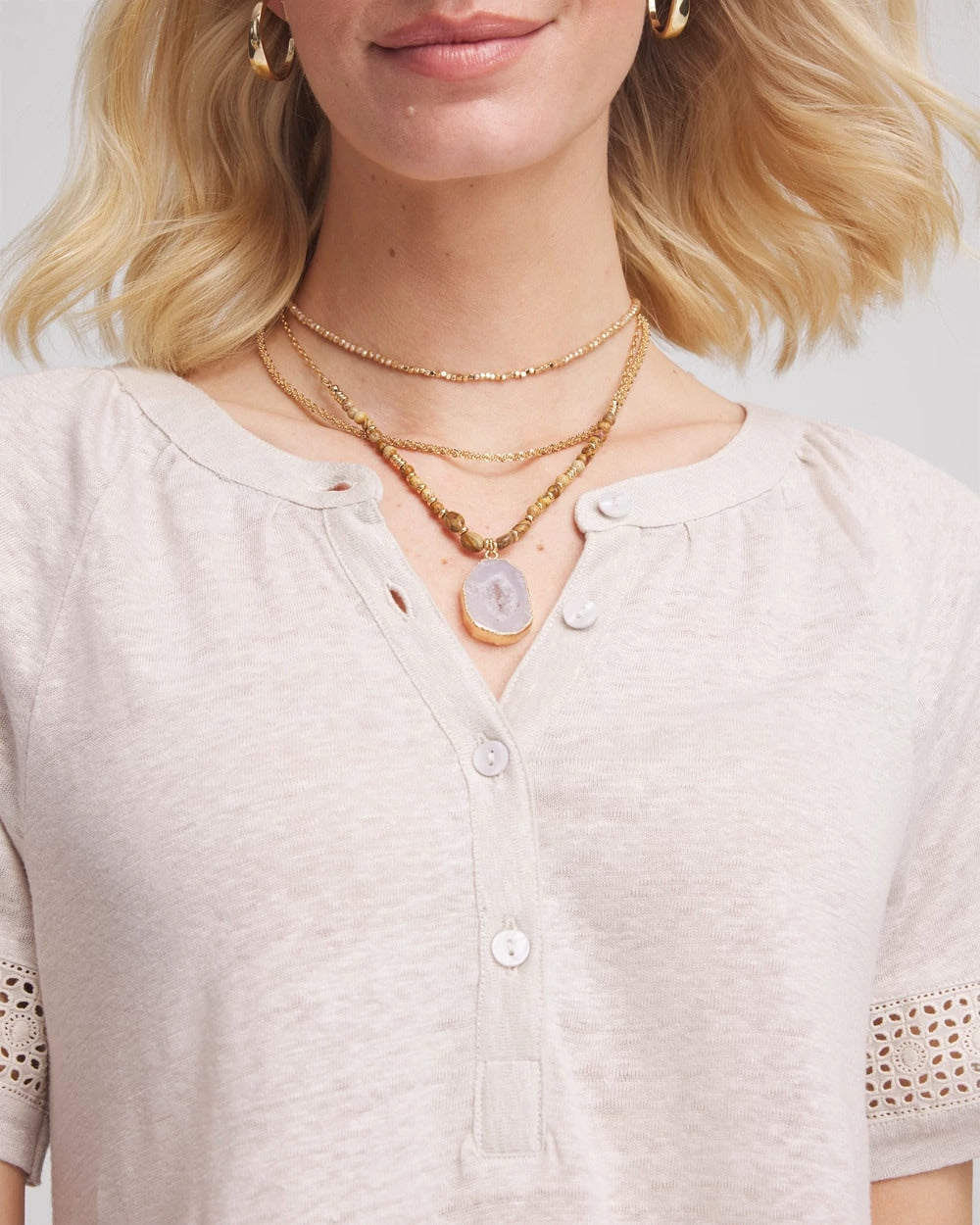 Chico's Quality | Convertible Agate Pendant Necklace