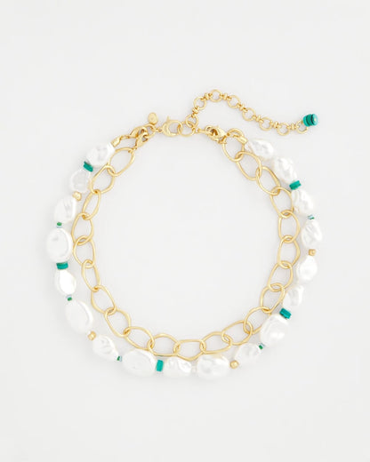 Chico's Popular | Pearlescent Goldtone Collar Necklace