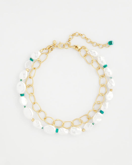 Chico's Popular | Pearlescent Goldtone Collar Necklace