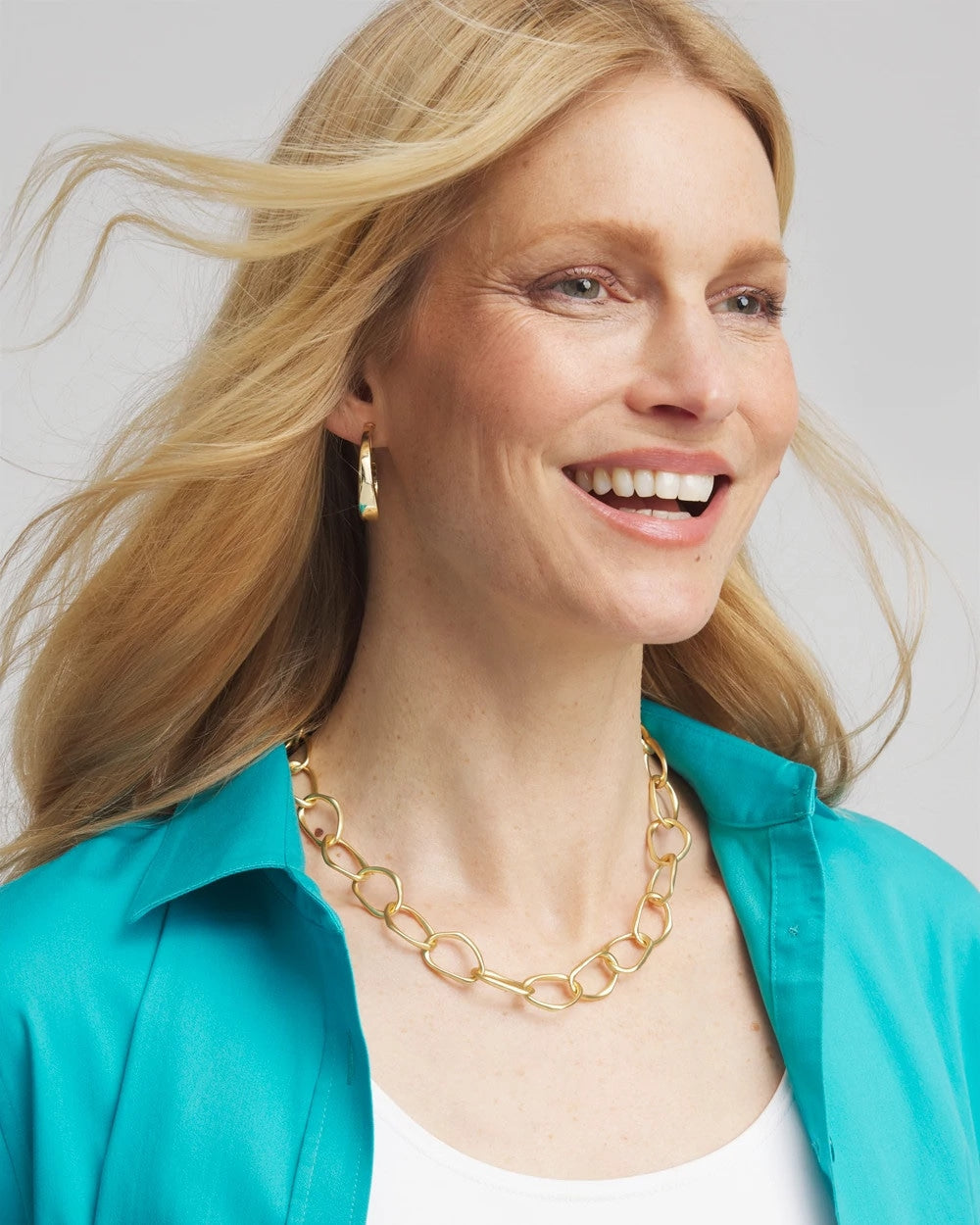 Chico's Popular | Pearlescent Goldtone Collar Necklace