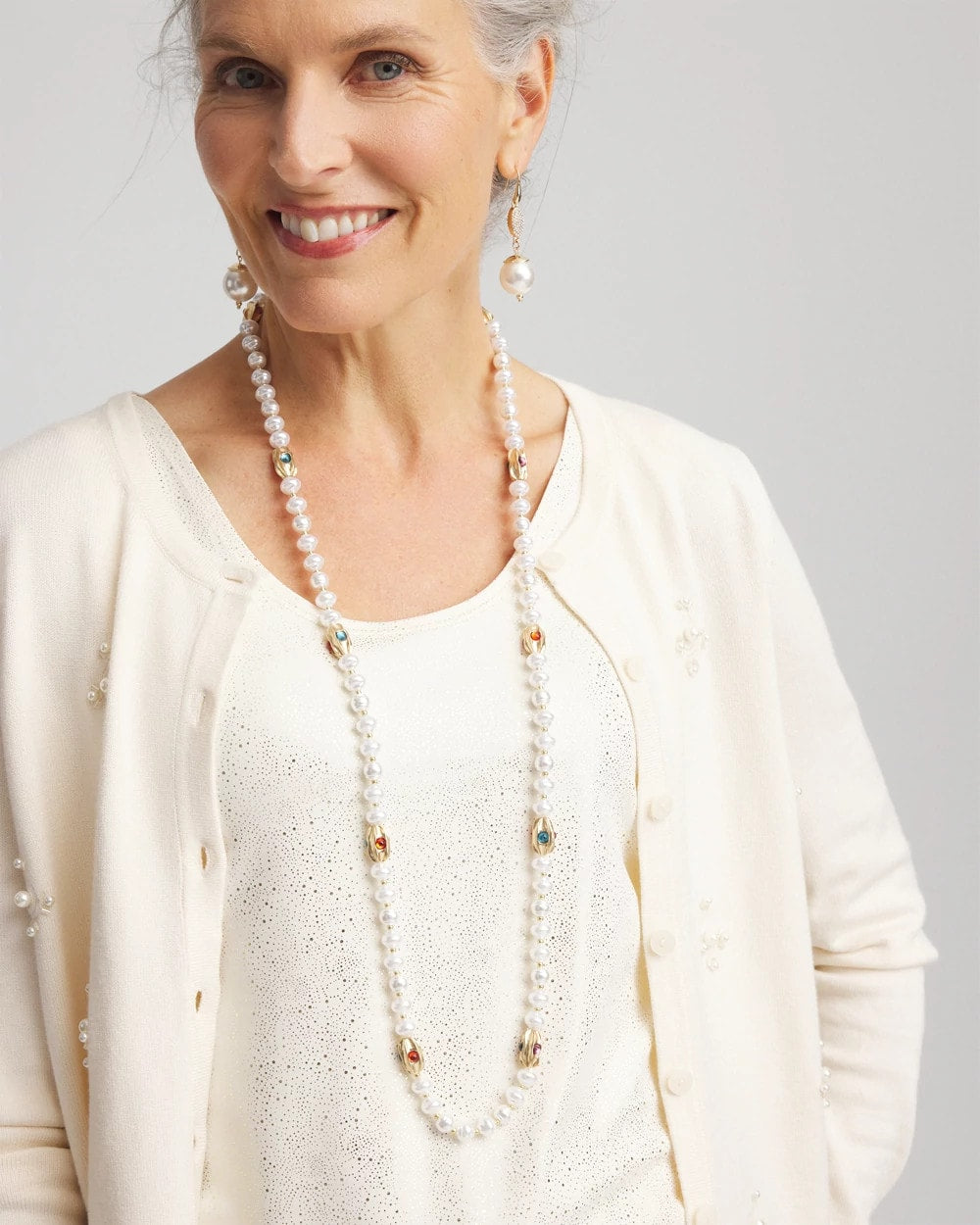 Chico's Smart Buy | Goldtone Faux Pearl Single-Strand Necklace