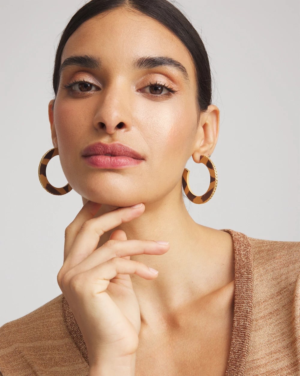 Chico's Smart Buy | Animal Wood Hoop Earrings