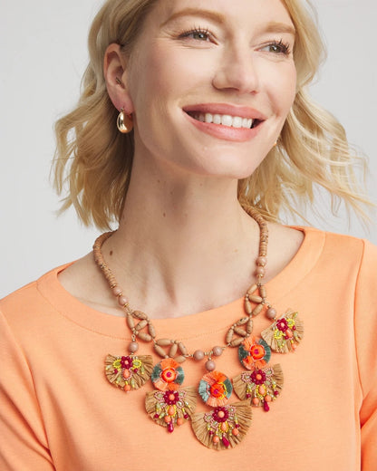 Chico's Value | Tropical Floral Bib Necklace