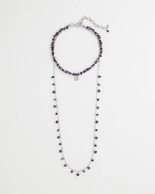 Chico's Essential | Convertible Purple Long Short Necklace