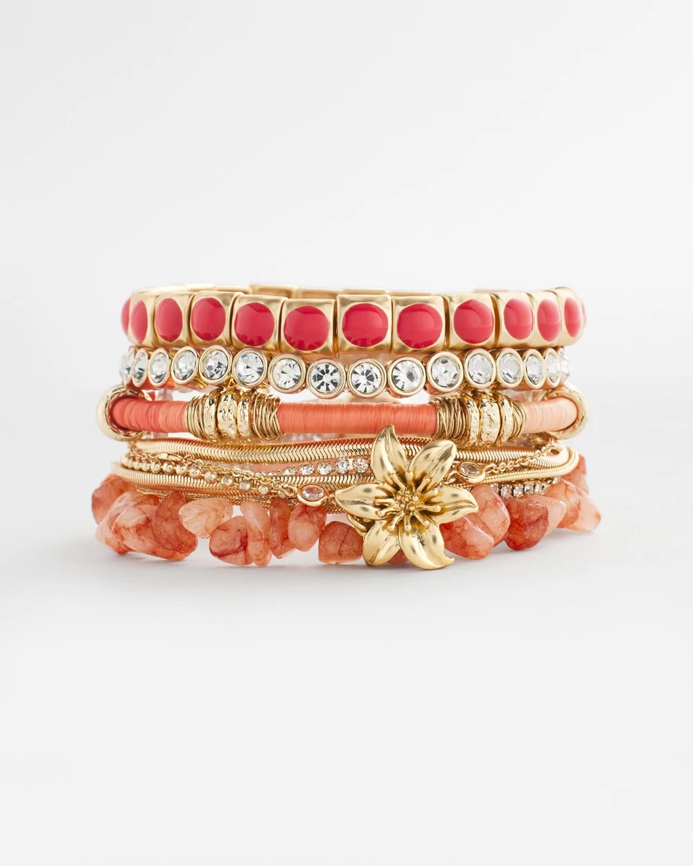 Chico's Best Price | Bold Orange Goldtone Stretch Bracelet