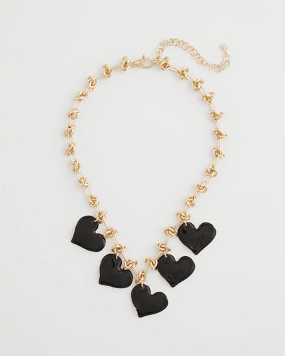 Chico's Trusted | Black Heart Drop Off Necklace