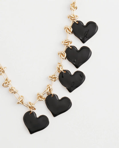Chico's Trusted | Black Heart Drop Off Necklace