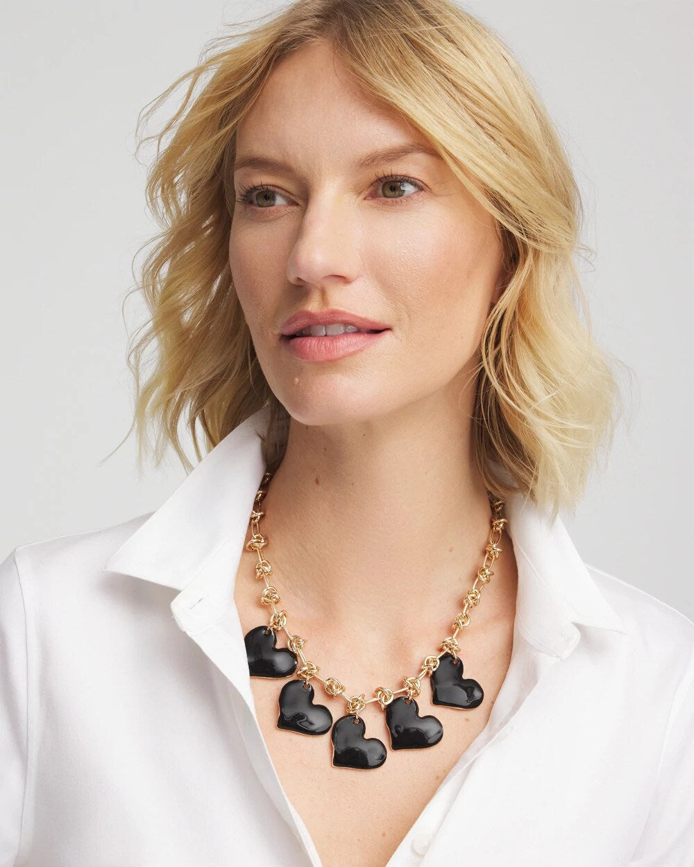 Chico's Trusted | Black Heart Drop Off Necklace