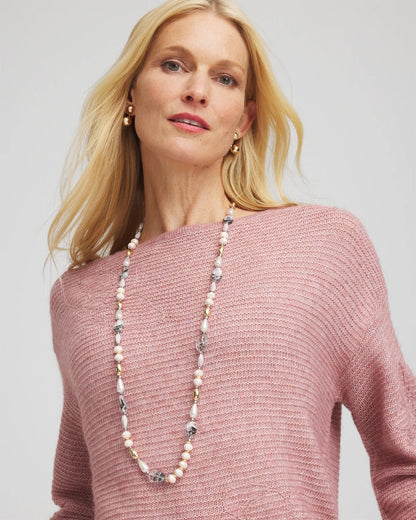 Chico's Quality | Pink Art Deco Beaded Necklace