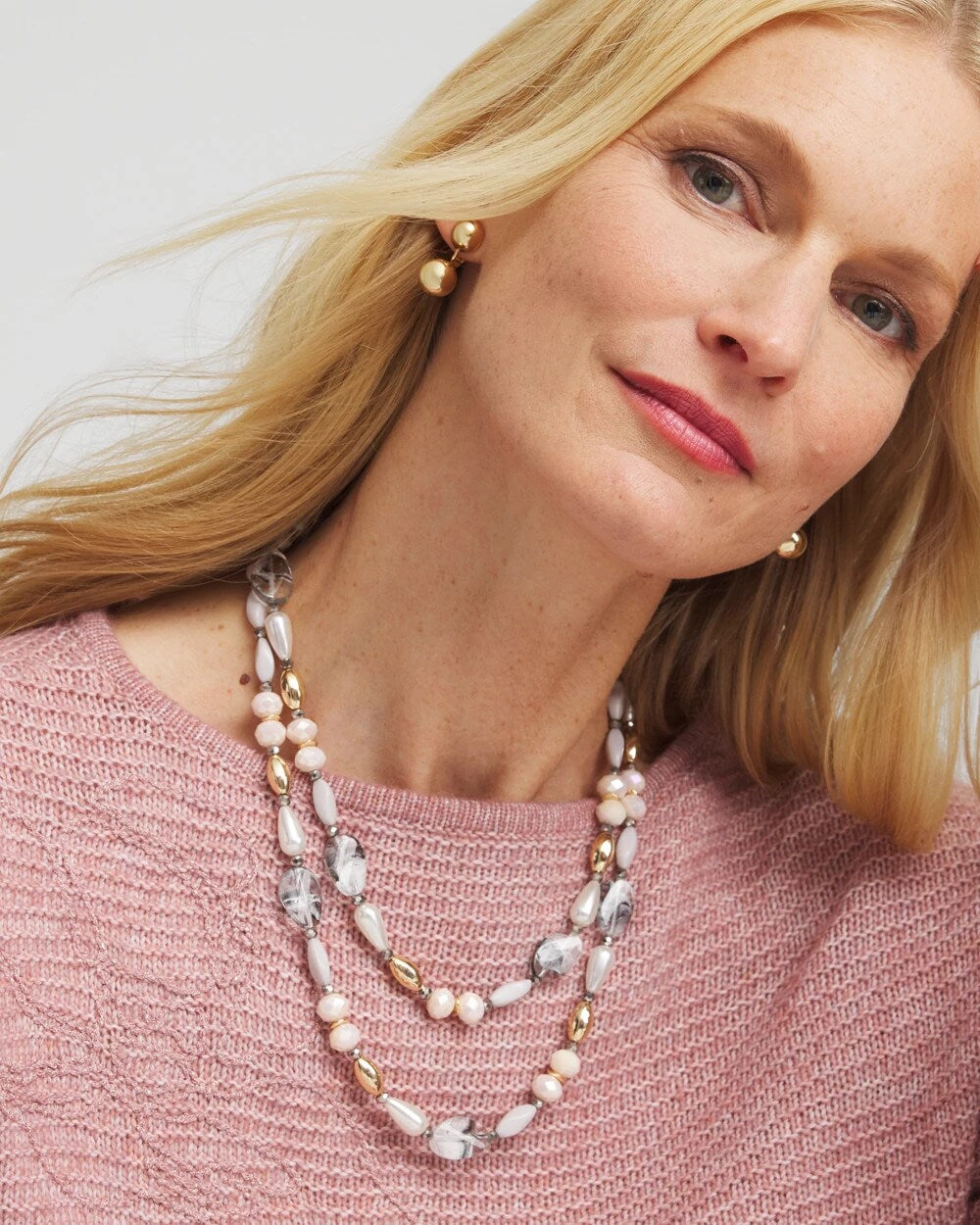 Chico's Quality | Pink Art Deco Beaded Necklace