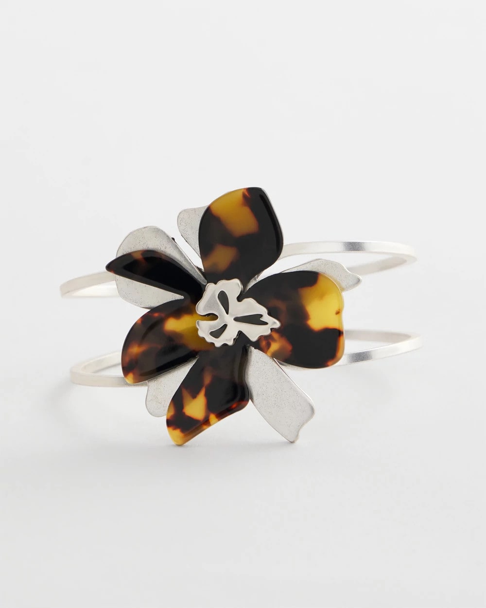 Chico's Discount | Tortoise Floral Hinge Bracelet