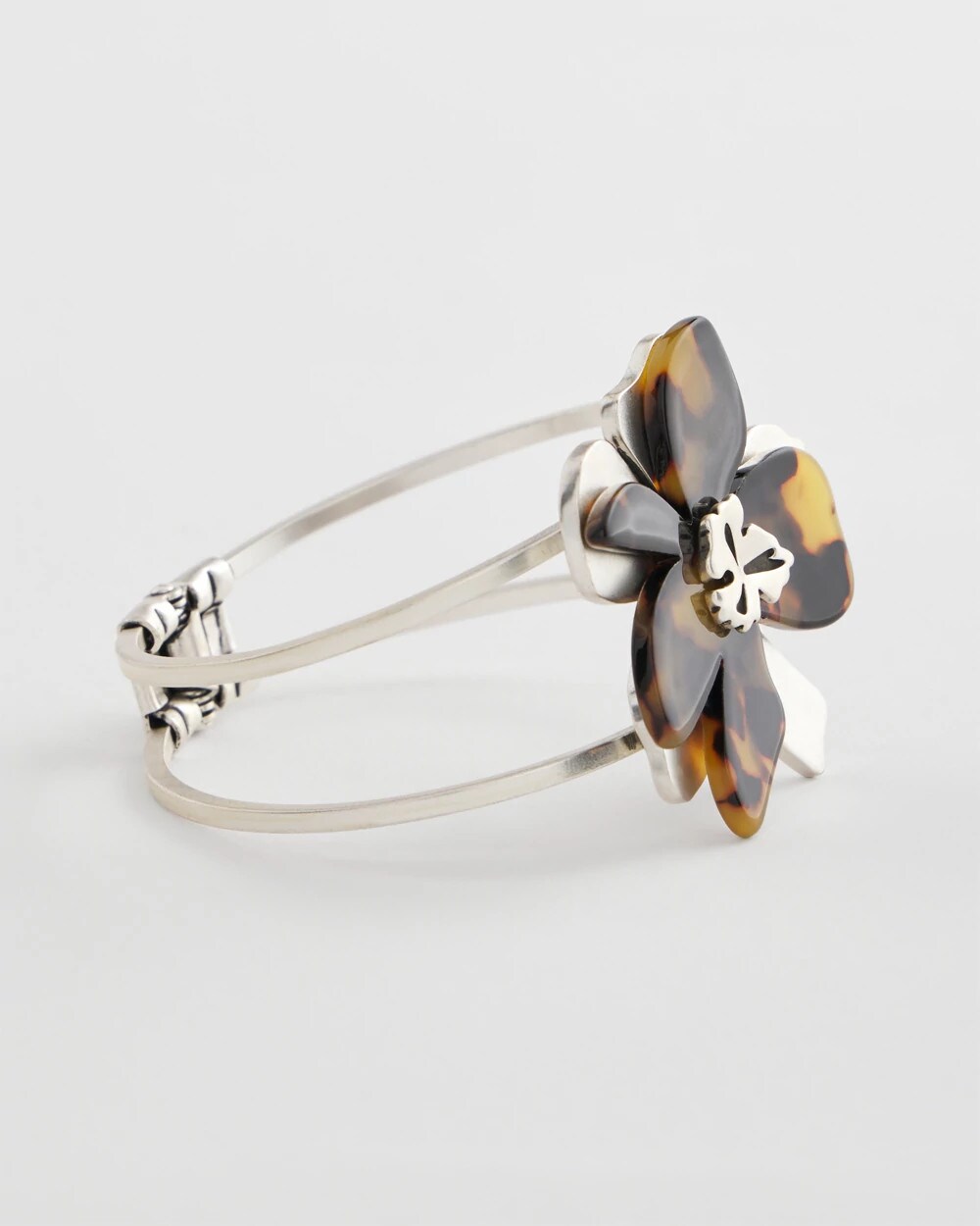 Chico's Discount | Tortoise Floral Hinge Bracelet