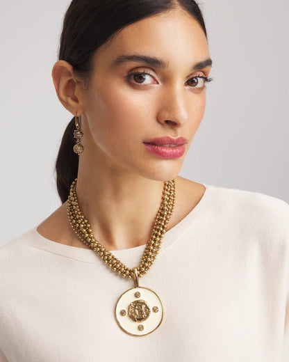 Chico's Trusted | White Enamel Pendant Necklace