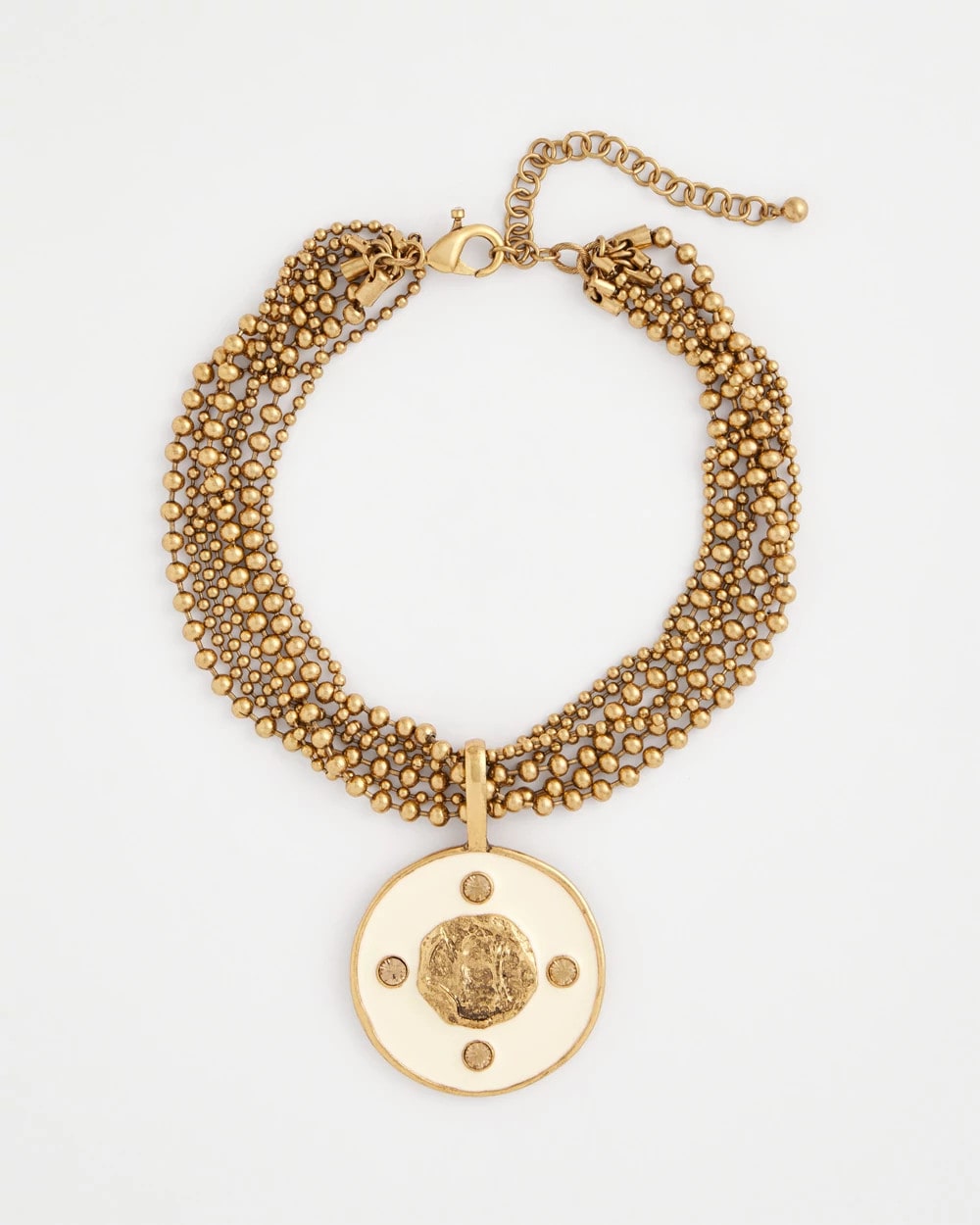 Chico's Trusted | White Enamel Pendant Necklace