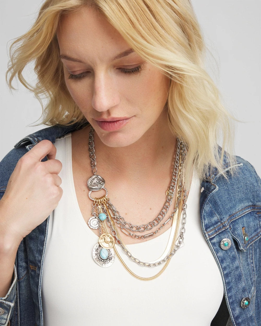 Chico's Popular | Equestrian Mixed-Metal Multistrand Necklace