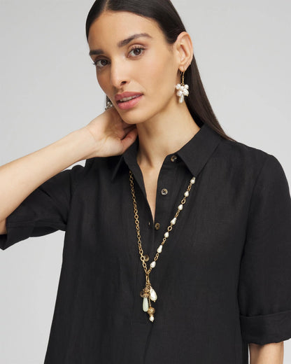 Chico's Deals | Convertible Multi-Strand Jade & Faux Pearl Charm Necklace