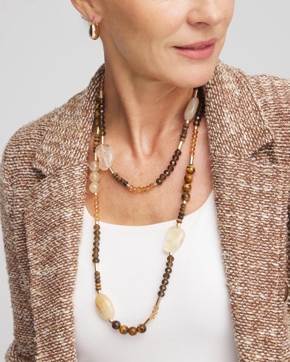Chico's Exclusive | Tiger's Eye Single-Strand Necklace