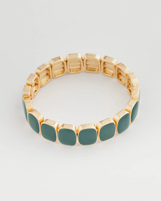Chico's Deals | Resin Goldtone Square Stretch Bracelet