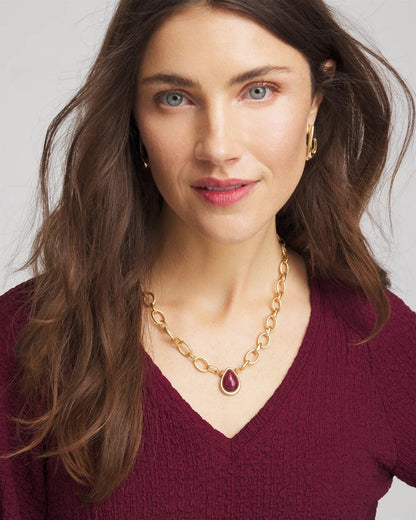 Chico's Hot Sale | Convertible Three-Strand Stone Pendant Necklace