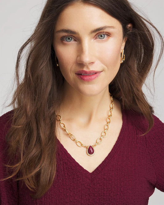 Chico's Hot Sale | Convertible Three-Strand Stone Pendant Necklace