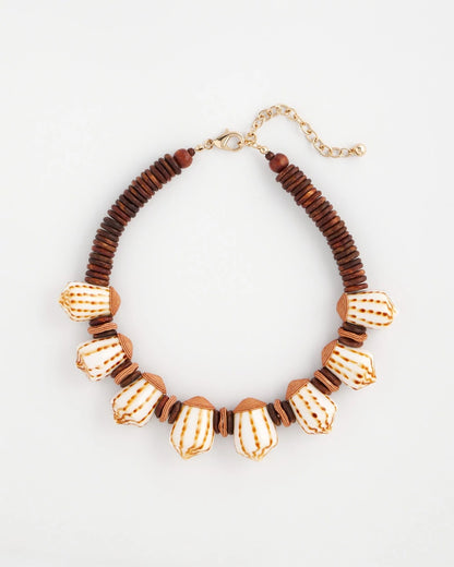 Chico's Special Offer | Shell & Wood Bib Necklace