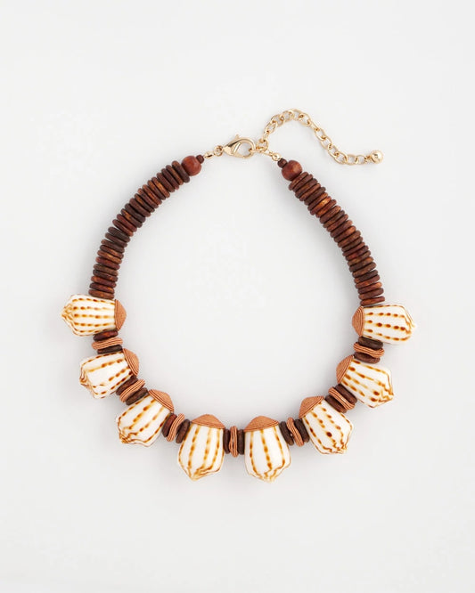 Chico's Special Offer | Shell & Wood Bib Necklace