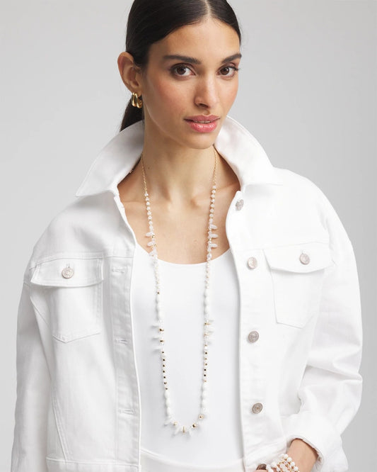 Chico's Great Value | White Beaded Single Strand Necklace