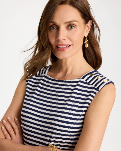 Chico's Special Offer | Cotton Striped Button Tee