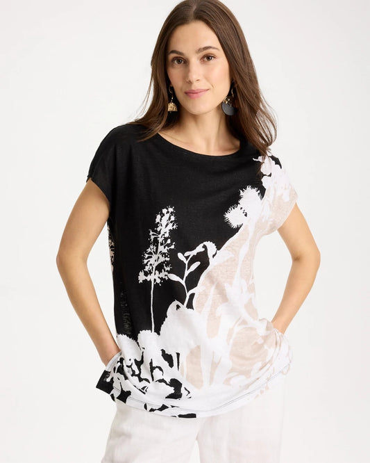 Chico's Deals | Linen Floral Seamed Tunic