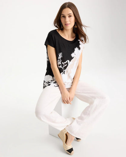Chico's Deals | Linen Floral Seamed Tunic