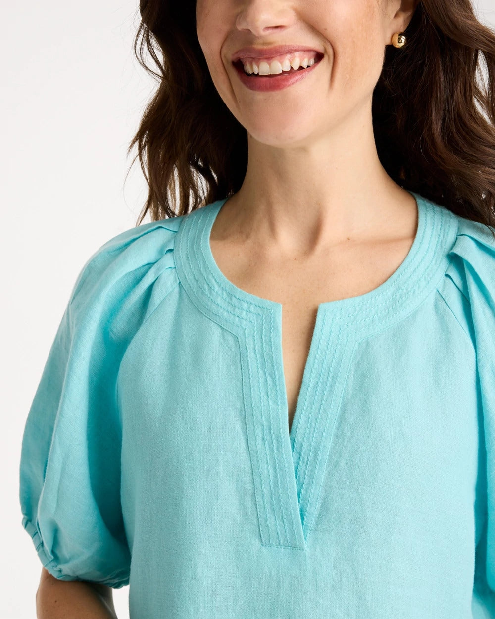 Chico's Quality | Linen Trapunto Popover Top