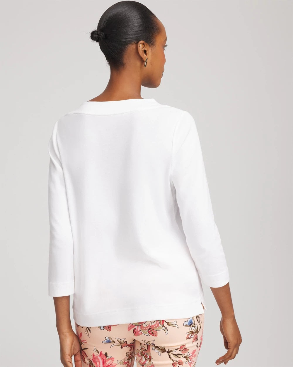 Chico's Latest | Short Pima 3/4 Sleeve Tee