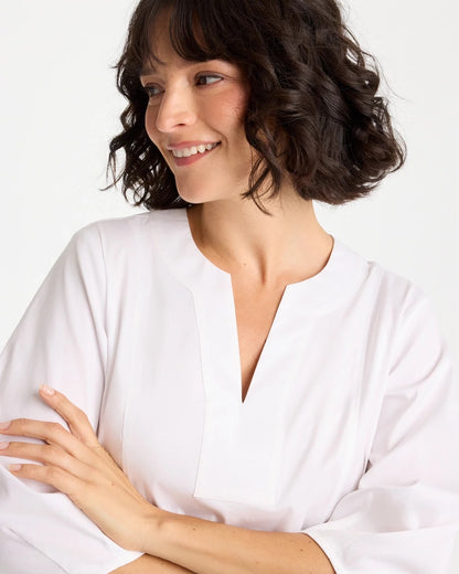 Chico's Top Pick | Poplin Cotton 3/4 Sleeve Popover